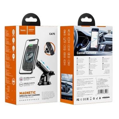 hoco. CA75 15W 2in1 Magnetic Car Wireless Charger - Black
