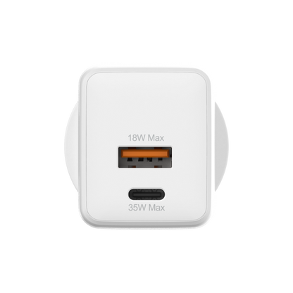 BLACKTECH BC13 1C 1A 35W Super Small PPS PD GaN Charger - White (SAA APPROVED Australia Safety Product)