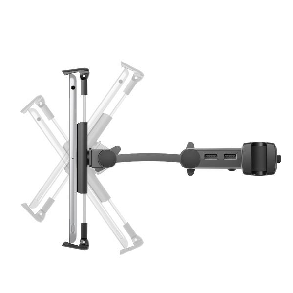 Cygnett 48W USB-C CarGo III Pro Adjustable Car Tablet Mount with Multiple USB Ports - Black