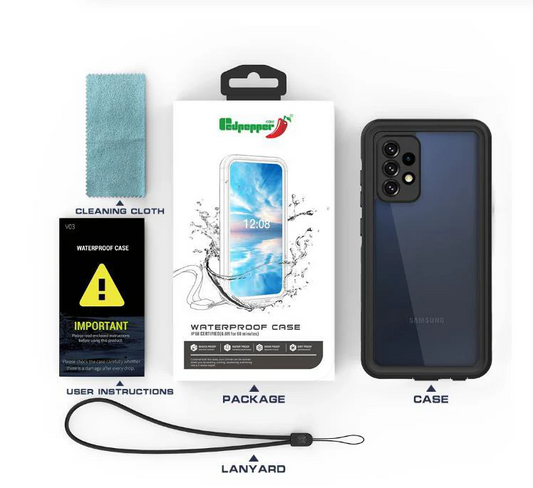 iPhone 14 Pro Max 6.7 Red Pepper Waterproof Case Black