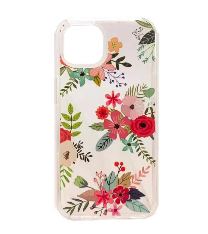 iPhone 13 Pro Max 6.7 Clear Flower Back Case