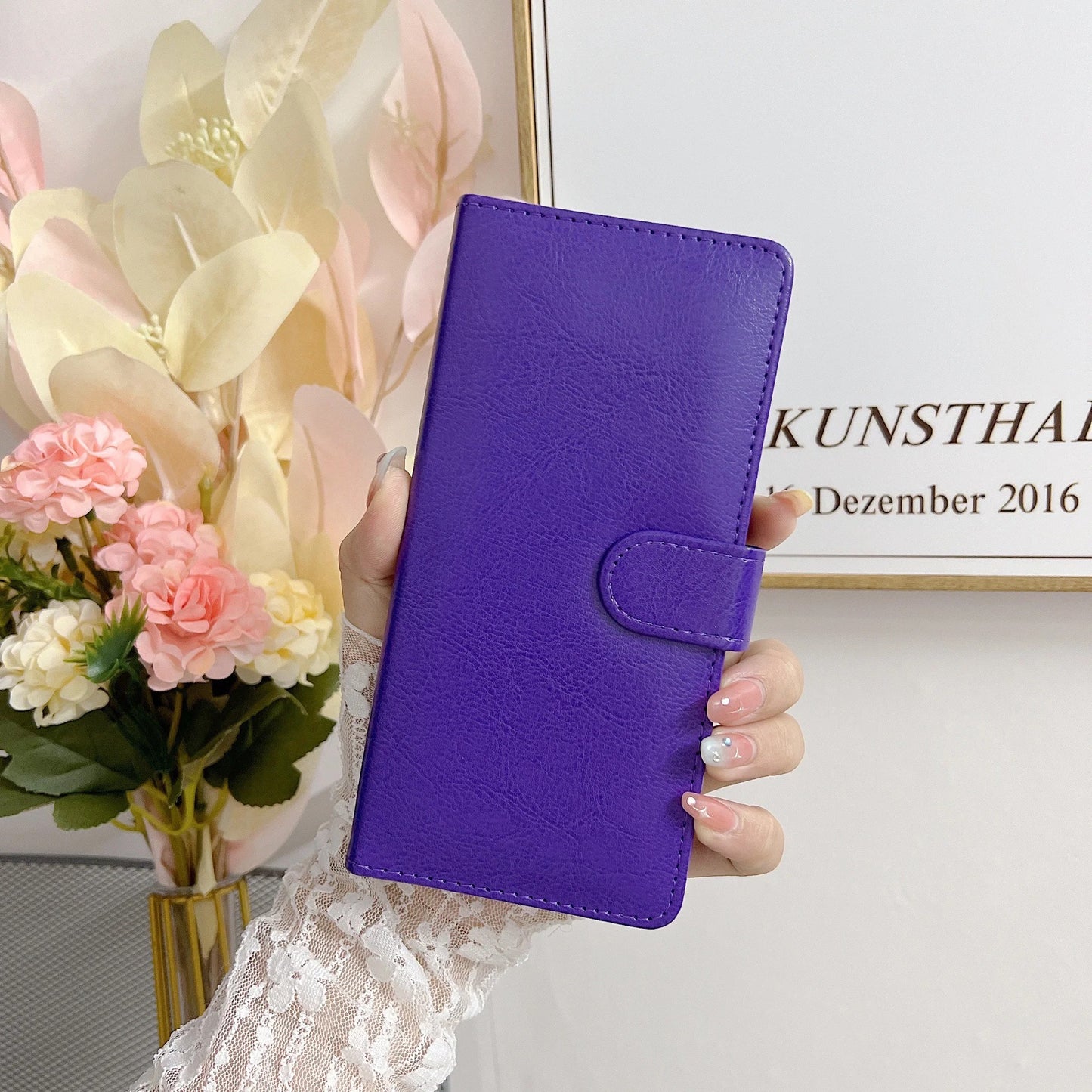 IPhone 11 Pro 5.8 Book Case Fashion Plain thick Leather case