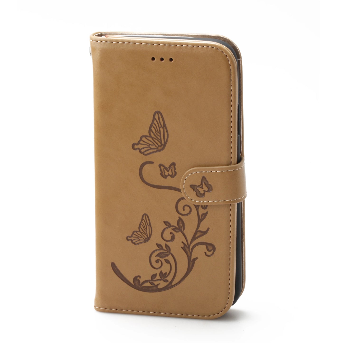 IPhone XR 6.1 Book Case Embossed Butterfly Flower
