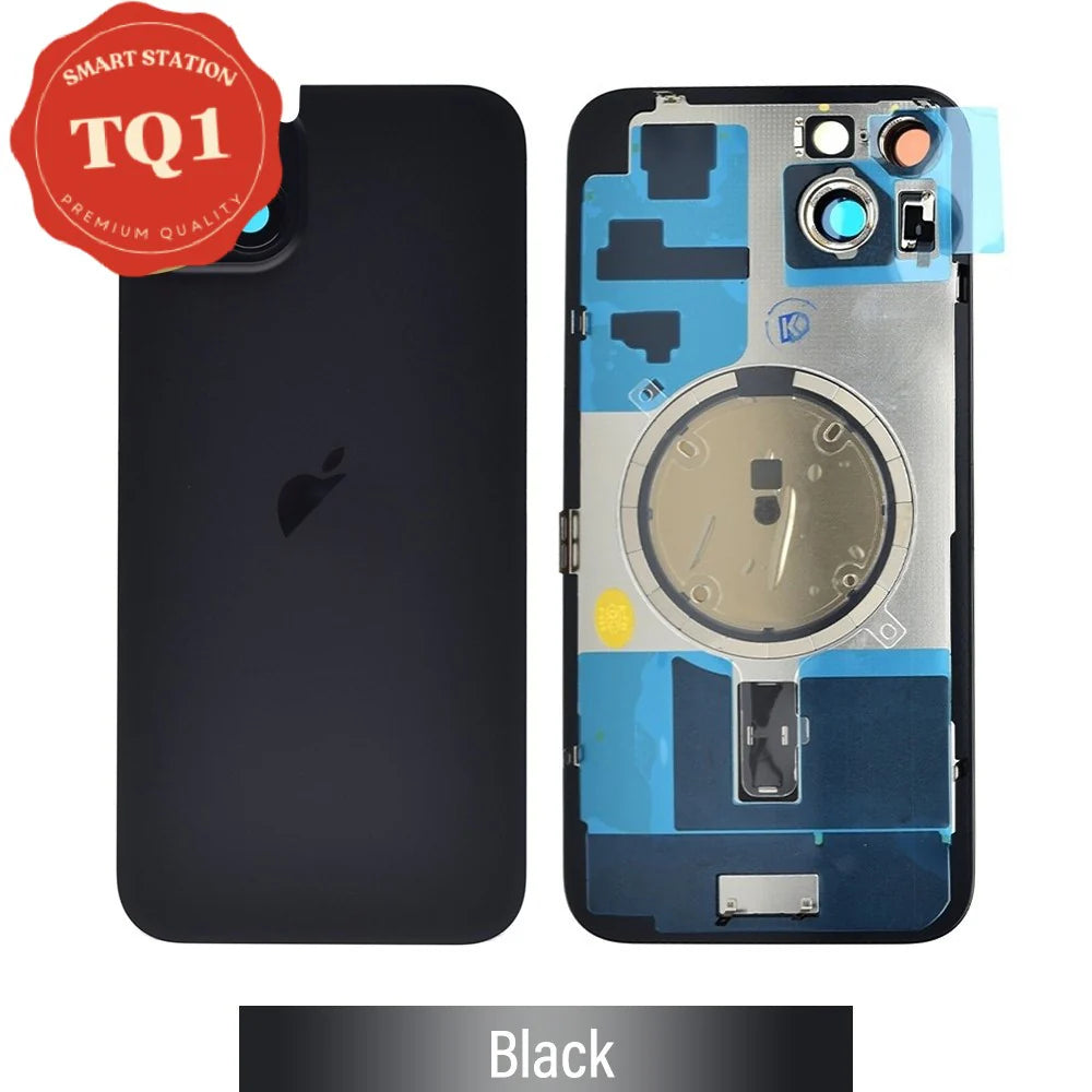 [TQ1] iPhone 15 PLUS Back Rear Cover w Rear Camera Lens& MagSafe Magnet (Glass with Metal Panel)
