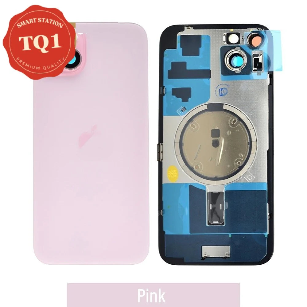 [TQ1] iPhone 15 PLUS Back Rear Cover w Rear Camera Lens& MagSafe Magnet (Glass with Metal Panel)