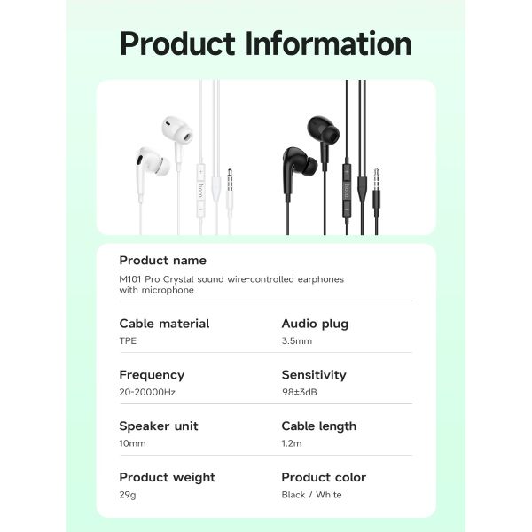 hoco. M101 Pro Crystal 3.5mm Handsfree