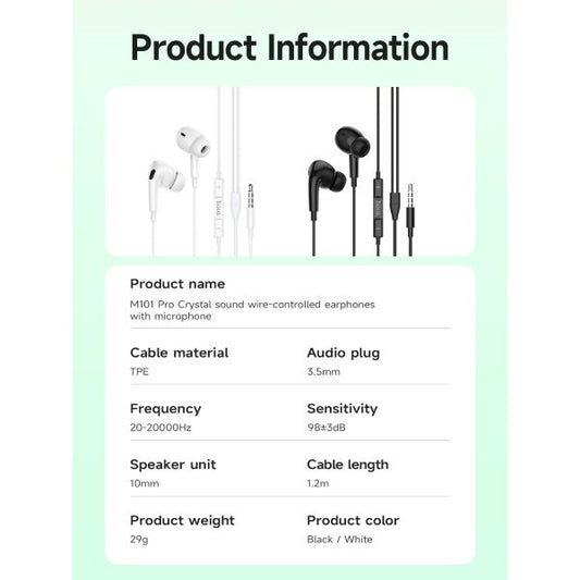 hoco. M101 Pro Crystal 3.5mm Handsfree