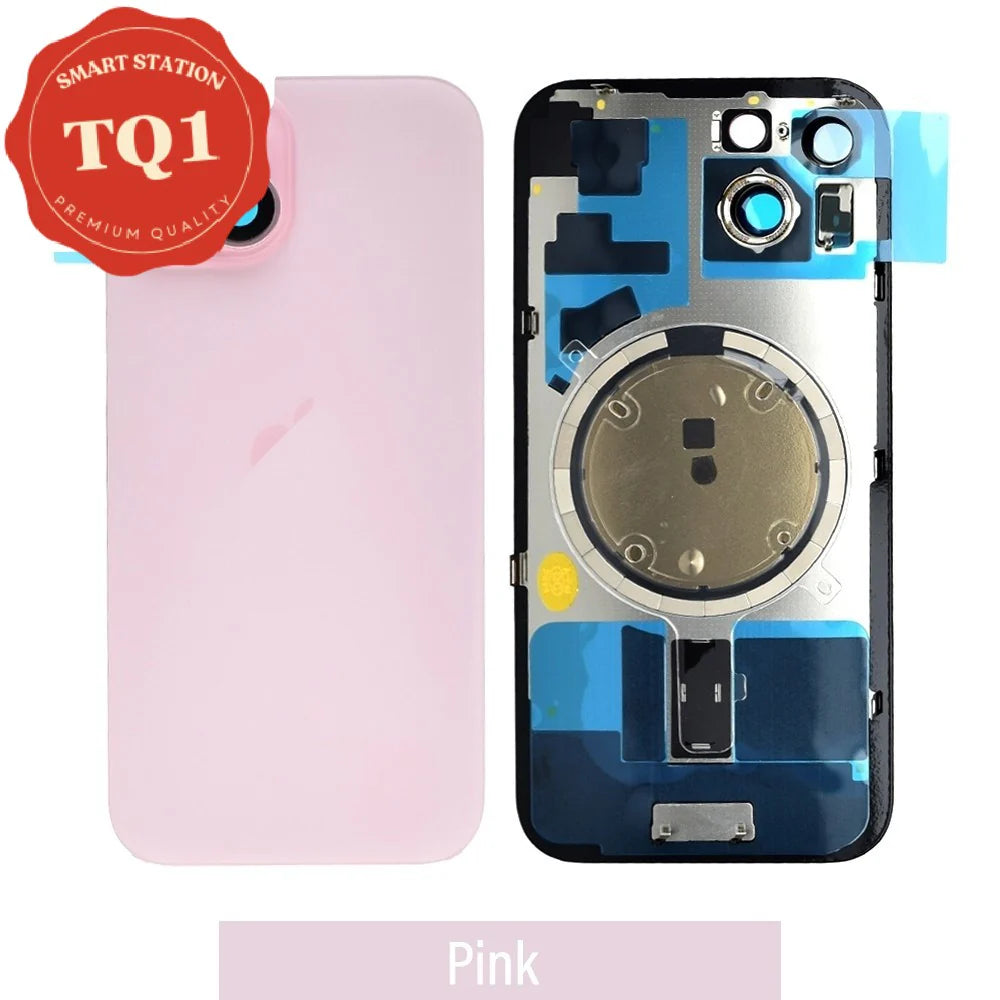[TQ1] iPhone 15 Back Rear Cover w Rear Camera Lens& MagSafe Magnet (Glass with Metal Panel)